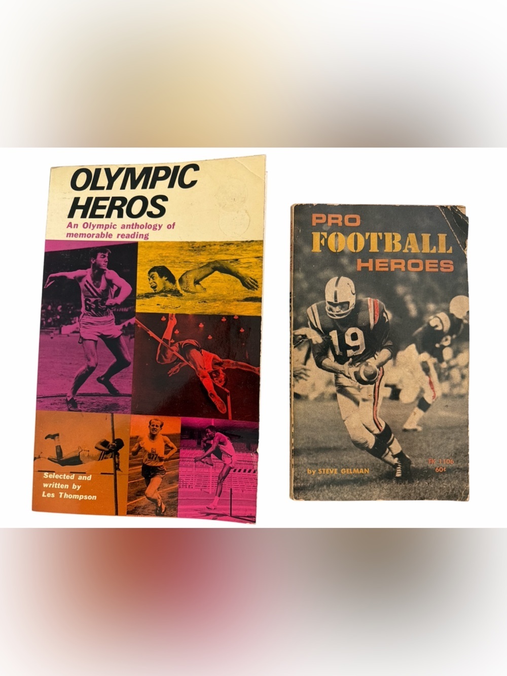 Olympic Heros & Pro Football Heroes Vintage Paperback Books